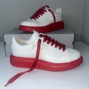 Alexander McQueen White and Red Sneakers